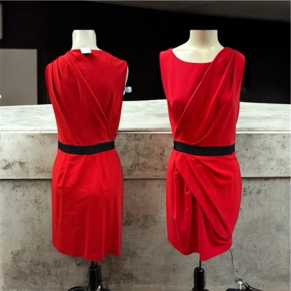 Cinthia Steffe,Woman,Formal Dress,Red,Sz 12,Zip,Sleeveless,Knee Length,Pleated.!